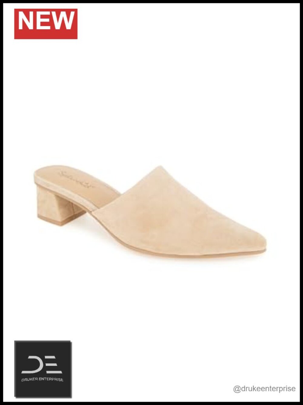 Suede Pointed Toe Heeled Mule Slip-On Women's Shoes